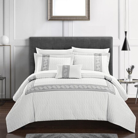 Chic Home 6 Piece Camden Comforter Set WhiteTwin Size BCS20079-US